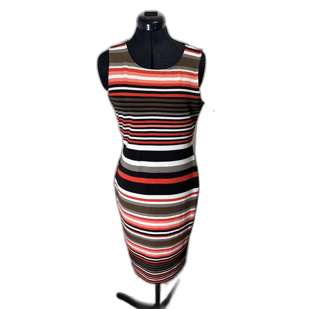 Olivia Matthews Striped Bodycon Midi Dress Women's